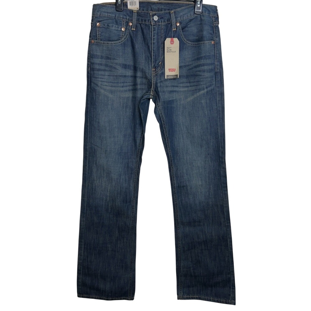 Levi's 527 Slim Bootcut Jeans Mens 34x34 Blue Denim Low Rise New 055270239 E06